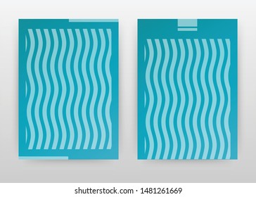 White waved lines on blue design for annual report, brochure, flyer, poster. Vertical wave lines on blue background vector illustration flyer, leaflet, poster. Business abstract A4 brochure template.