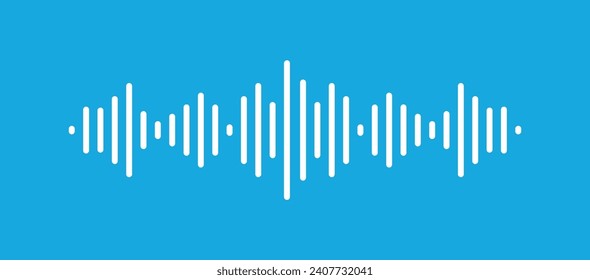 white Waves of the equalizer blue isolated on background. EQ Vector Illustration