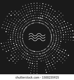 White Waves icon isolated on grey background. Abstract circle random dots. Vector Illustration