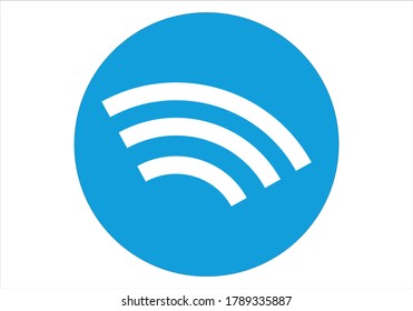 White waves icon on blue background
