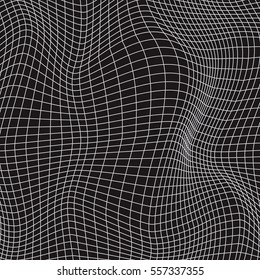 White waves lines, abstraction composition, volume surface, vector design background