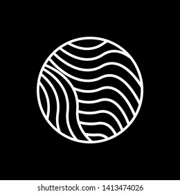 White Waves logo template. Simple Water symbol and icon Logo Template isolated on black background. Abstract ornamental emblem for business, travel, tourism and ecology concepts, health.