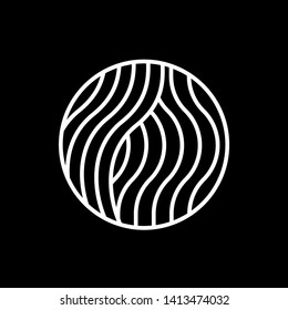 White Waves logo template. Simple Water symbol and icon Logo Template isolated on black background. Abstract ornamental emblem for business, travel, tourism and ecology concepts, health.