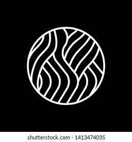White Waves logo template. Simple Water symbol and icon Logo Template isolated on black background. Abstract ornamental emblem for business, travel, tourism and ecology concepts, health.