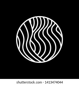 White Waves logo template. Simple Water symbol and icon Logo Template isolated on black background. Abstract ornamental emblem for business, travel, tourism and ecology concepts, health.