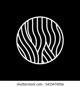 White Waves logo template. Simple Water symbol and icon Logo Template isolated on black background. Abstract ornamental emblem for business, travel, tourism and ecology concepts, health.