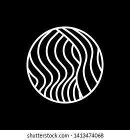 White Waves logo template. Simple Water symbol and icon Logo Template isolated on black background. Abstract ornamental emblem for business, travel, tourism and ecology concepts, health.