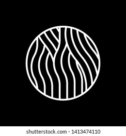 White Waves logo template. Simple Water symbol and icon Logo Template isolated on black background. Abstract ornamental emblem for business, travel, tourism and ecology concepts, health.