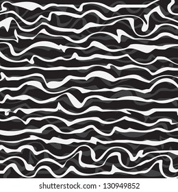 White waves on black background, vector illustration