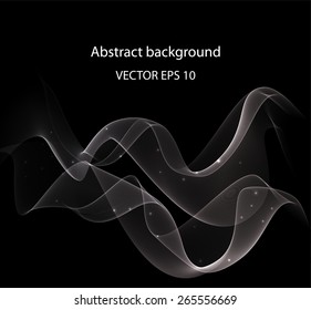 White waves on dark background vector