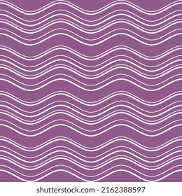Weiße Wellen auf violettem Hintergrund. Abstrakte nahtlose Vektorgrafik.