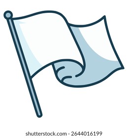 bandeira de ondulação branca rendição de cor plana vetor ilustração modelo design