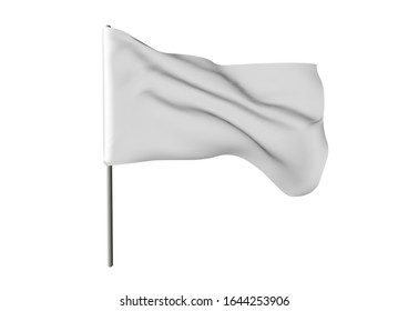 White waving flag template. Clean horizontal canvas, for your design.
