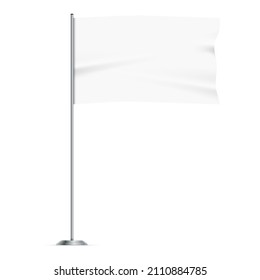 White waving realistic flag vector illustration