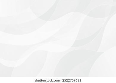 White wavy abstract business background. White and grey soft subtle background. Flowing dynamic curvy lines for websites and social media