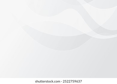 White wavy abstract business background. White and grey soft subtle background. Flowing dynamic curvy lines for websites and social media