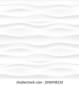 White wavy background. Seamless texture. Abstract geometric background. Vector illustration