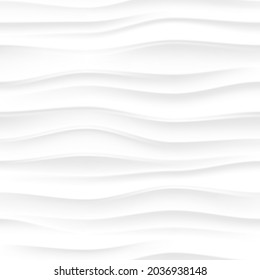 White wavy background. Seamless texture. Abstract geometric background. Vector illustration