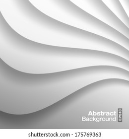 White Wavy background. Vector Illustration 