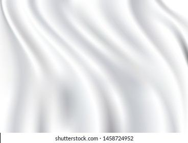 White wavy cloth texture abstract background vector illustration