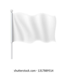 White Wavy Flag Mockup