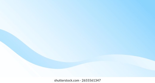 White wavy glowing lines on a blue background. Futuristic digital high-technology modern