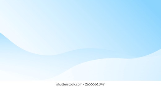 White wavy glowing lines on a blue background. Futuristic digital high-technology modern abstract simple