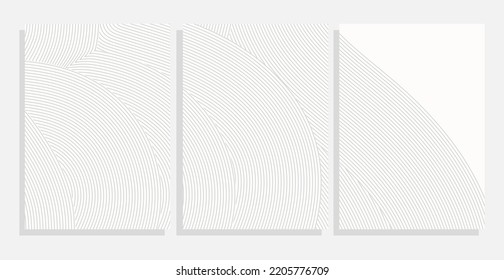 white wavy lined paper vector background set