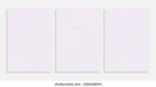white wavy lined paper vector background set