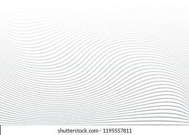 White wavy lines background. Abstract striped texture. Vector art.