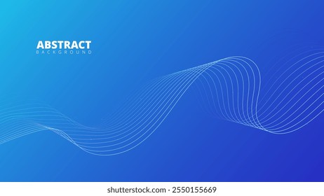 White wavy lines on a blue background suggest motion and flow. Suitable for dynamic design projects needing a sense of movement.