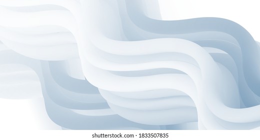 white wavy surface. Minimalistic design. Vector 3d illustration. Abstract background. Multi-colored gradient substance. Modern cover template, eps