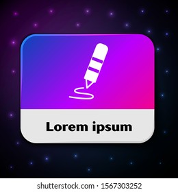 White Wax crayon for drawing icon isolated on black background. Rectangle color button. Vector Illustration