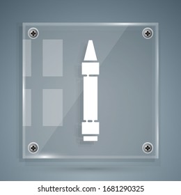 White Wax crayons for drawing icon isolated on grey background. Square glass panels. Vector Illustration