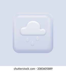 White Weather Icon. Isolated Square Button. Vector illustration