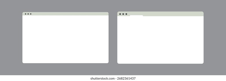 White web browser window - Blank website window in unbranded internet browser, vector illustration. Web browser open page template.