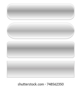 White web buttons set  isolated on a white background