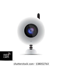 white web camera on a white background