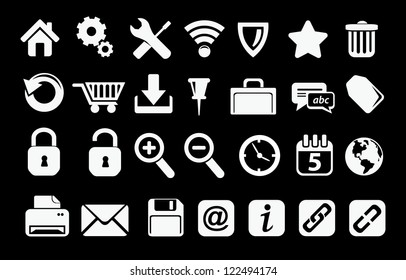 White web icons