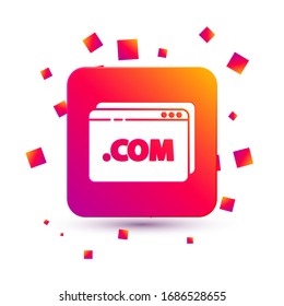 Icono de plantilla de sitio web blanco aislado en fondo blanco. Protocolo de comunicación por Internet. Botón Color cuadrado. Ilustración vectorial
