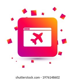 White Website template icon isolated on white background. Internet communication protocol. Square color button. Vector