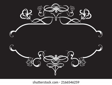 Elemento decorativo de la boda blanca aislado sobre fondo negro