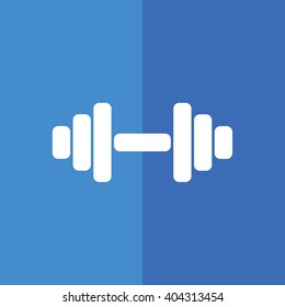 White weight icon vector illustration. Blue background
