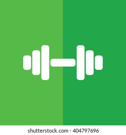 White weight icon vector illustration. Green background
