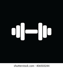 White weight icon vector illustration. Black background