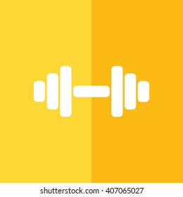 White weight icon vector illustration. Yellow background