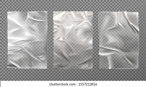 White wet paper, bad glued wheatpaste set. Wrinkled and creased sheets with crumpled texture isolated on transparent background, blank posters mock up for ads design. Realistic 3d vector illustration - Shutterstock ID 1557212816