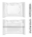 White wet wipes package with flap.