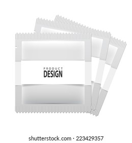 White wet wipes package vector illustration