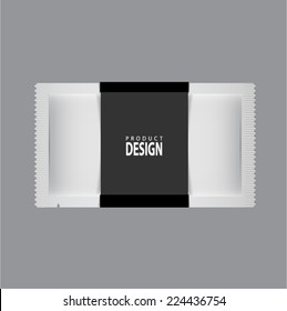 White wet wipes package vector illustration